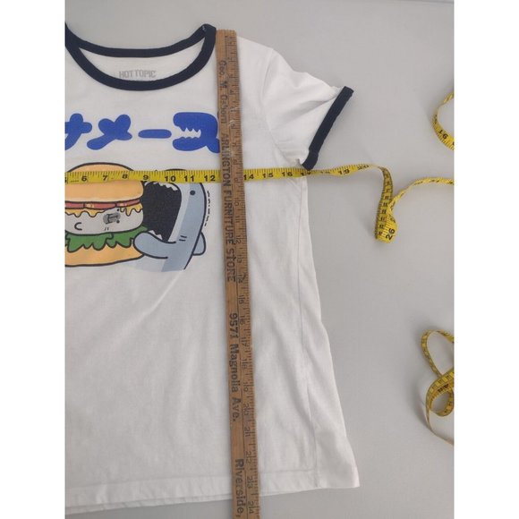 Hot Topic Samezu Shark & Seal Burger Ringer T-Shirt Womens M - Picture 5 of 5